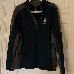 Spyder waffle-knit/fleece half zip